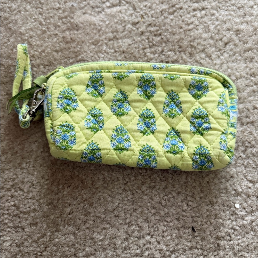Vera Bradley Yellow and Blue Floral Wristlet